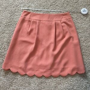 LOFT Ann Taylor Size 2 Pencil Business Skirt Coral Pink Scalloped Hem